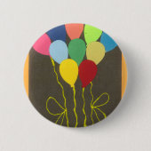 Farbenfrohe Balloons Grafik-Design Button (Vorderseite)