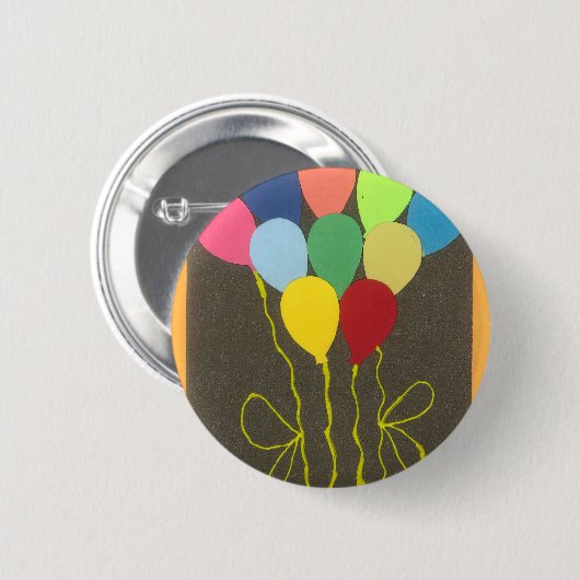 Farbenfrohe Balloons Grafik-Design Button (Vorne & Hinten)