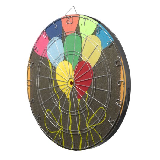 Farbenfrohe Balloons Grafik-Design Dartscheibe (Vorderseite rechts)