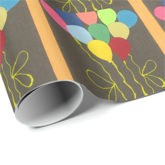 Farbenfrohe Balloons Grafik-Design Geschenkpapier (Rolleneckpunkt)