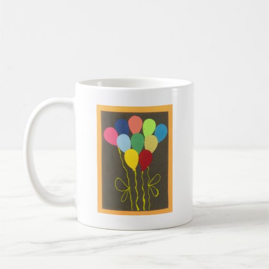 Farbenfrohe Balloons Grafik-Design Kaffeetasse (Links)