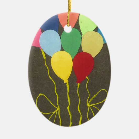 Farbenfrohe Balloons Grafik-Design Keramikornament (Vorne)