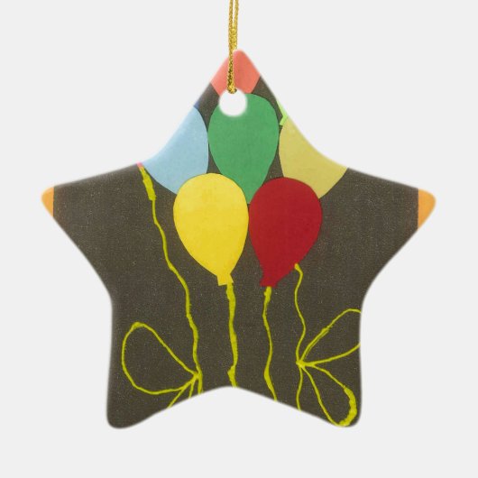Farbenfrohe Balloons Grafik-Design Keramikornament (Vorne)