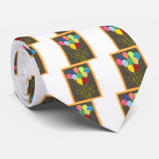 Farbenfrohe Balloons Grafik-Design Krawatte (Gerollt)
