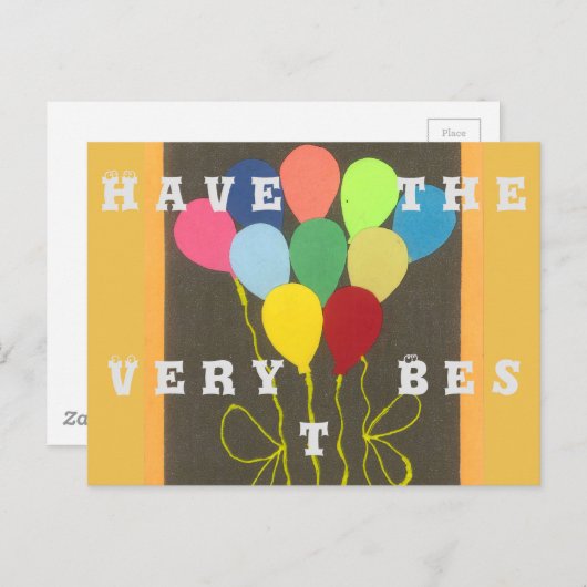 Farbenfrohe Balloons Grafik-Design Postkarte (Vorne/Hinten)