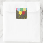 Farbenfrohe Balloons Grafik-Design Quadratischer Aufkleber (Tasche)
