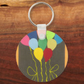 Farbenfrohe Balloons Grafik-Design Schlüsselanhänger (Vorderseite)