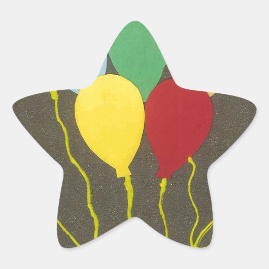 Farbenfrohe Balloons Grafik-Design Stern-Aufkleber (Vorderseite)