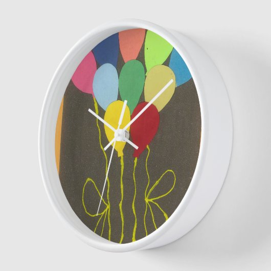 Farbenfrohe Balloons Grafik-Design Uhr (Winkel)