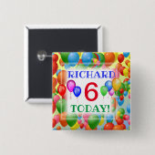 Farbenfrohe Balloons individuell anpassbares Alter Button (Vorne & Hinten)