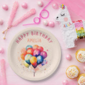 Farbenfrohe Balloons Kinder Happy Birthday Party Pappteller (Party)
