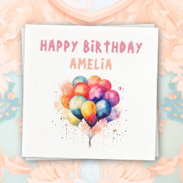 Farbenfrohe Balloons Kinder Happy Birthday Party Serviette