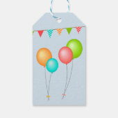 Farbenfrohe Balloons Kindergeburtstag Foto Geschenkanhänger (Rückseite)