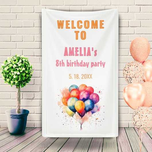 Farbenfrohe Balloons Kindergeburtstag Party Willko Banner