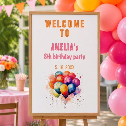 Farbenfrohe Balloons Kindergeburtstag Party Willko Poster