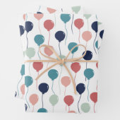 Farbenfrohe Balloons Muster in Pastellfarben Geschenkpapier Set (Beispiel)