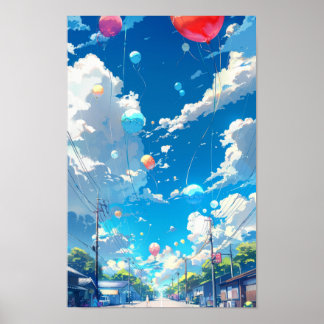 Farbenfrohe Balloons Poster für fröhliche Dekorati