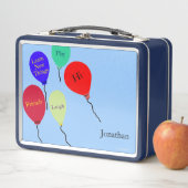 Farbenfrohe Balloons Red Orange Green Botschaften Metall Brotdose (Beispiel)