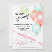 Farbenfrohe Balloons Ribbon Cutting Grand Opening Einladung (Vorderseite)