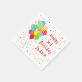 Farbenfrohe Balloons und Confetti-Kinder zum Gebur Serviette (Ecke)