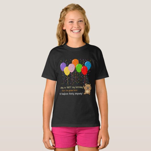 Farbenfrohe Balloons und ein glücklicher Bär T-Shirt (Vorne ganz)