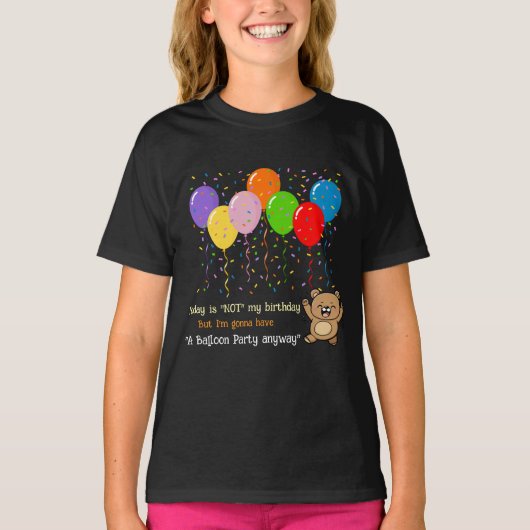 Farbenfrohe Balloons und ein glücklicher Bär T-Shirt (Vorderseite)
