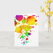 Farbenfrohe Balloons zum Geburtstag Karte (Gelbe Blume)