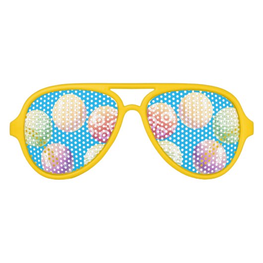 Farbenfrohe Balls - individuell anpassbare Aviator Partybrille (Vorderseite)