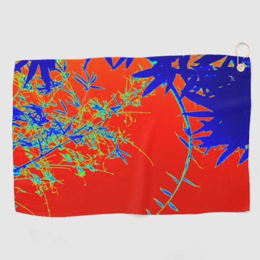 Farbenfrohe Bamboo Wave Golfhandtuch (Horizontal)