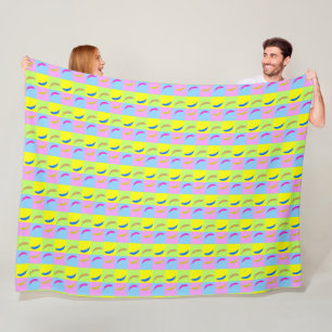 Farbenfrohe Bananenmuster im Pop Art Style Fleecedecke