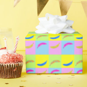 Farbenfrohe Bananenmuster im Pop Art Style Geschenkpapier