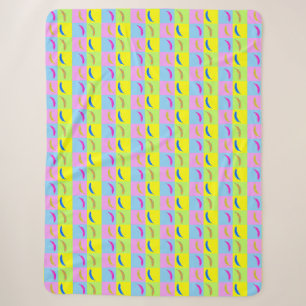 Farbenfrohe Bananenmuster im Pop Art Style Sherpadecke