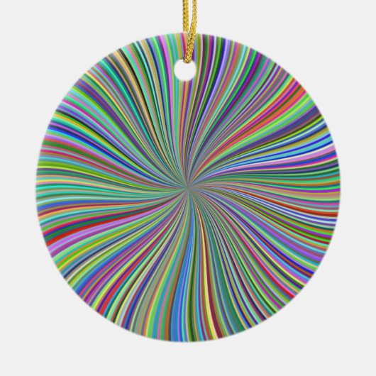 Farbenfrohe Band Spiral Swirbeln Optische Kunst Keramikornament (Vorne)