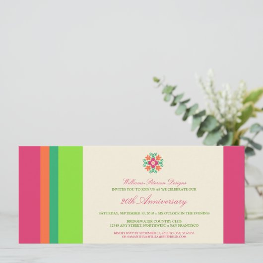 Farbenfrohe Bands Corporate Event Einladung (fuchs (Stehend Vorderseite)