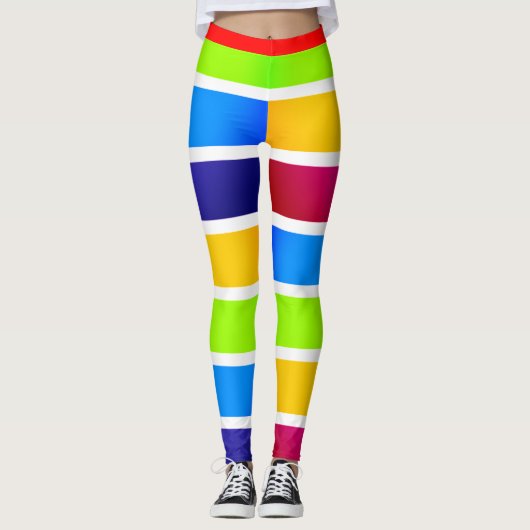 Farbenfrohe Bands Mardi Gras Festival Leggings (Vorderseite)