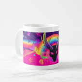 Farbenfrohe Baphomet-Hexenkaffee-Mugh der 1980er J Kaffeetasse (Vorderseite Links)