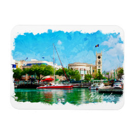 Farbenfrohe Barbados Karibikinsel Magnet