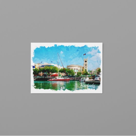 Farbenfrohe Barbados Karibikinsel Postkarte