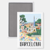 Farbenfrohe Barcelona Spanien Stadtbesichtigung Magnet (Vorderseite/Rückseite)