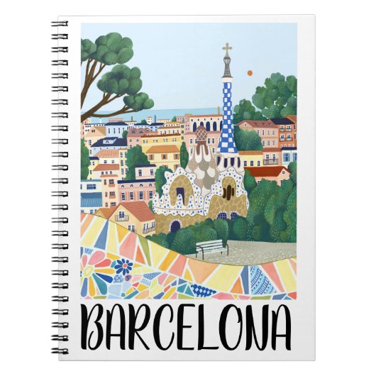 Farbenfrohe Barcelona Spanien Stadtbesichtigung Notizblock (Vorderseite)