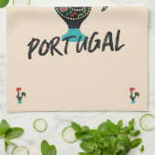 Farbenfrohe Barcelos Rooster, portugiesische Symbo Geschirrtuch (Gefaltet)