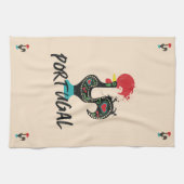 Farbenfrohe Barcelos Rooster, portugiesische Symbo Geschirrtuch (Horizontal)