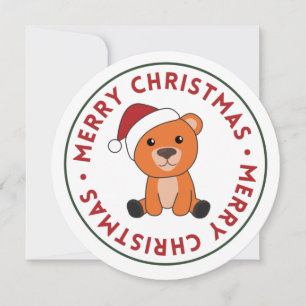 Farbenfrohe Bären Frohe Weihnachts Winter Tiere Bä Einladung