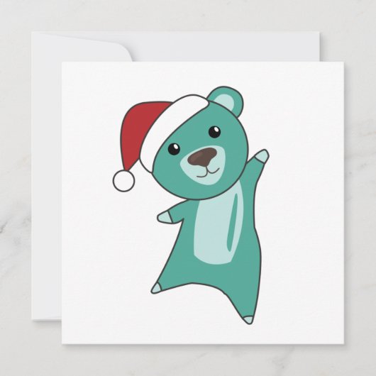 Farbenfrohe Bären Frohe Weihnachts Winter Tiere Bä Einladung (Vorderseite)