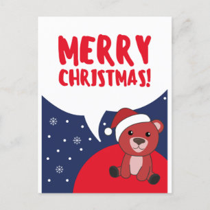 Farbenfrohe Bären Frohe Weihnachts Winter Tiere Bä Feiertagspostkarte