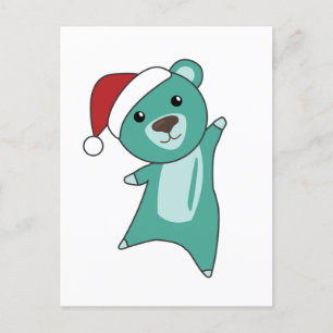 Farbenfrohe Bären Frohe Weihnachts Winter Tiere Bä Feiertagspostkarte