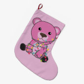 Farbenfrohe Bären Frohe Weihnachts Winter Tiere Bä Großer Weihnachtsstrumpf (Vorderansicht (hängend))