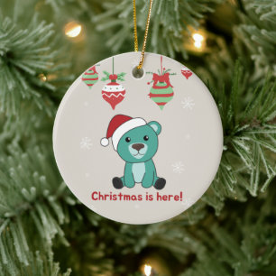 Farbenfrohe Bären Frohe Weihnachts Winter Tiere Bä Keramik Ornament