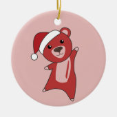 Farbenfrohe Bären Frohe Weihnachts Winter Tiere Bä Keramik Ornament (Vorne)