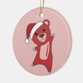 Farbenfrohe Bären Frohe Weihnachts Winter Tiere Bä Keramik Ornament (Links)